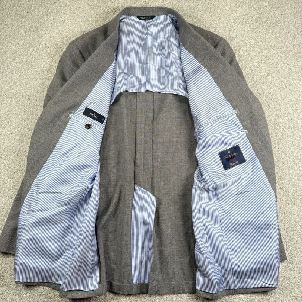 Brooks‎ Brothers 1818 Blazer Mens 44R Grey Reda Wool Fitzgerald Sport Coat